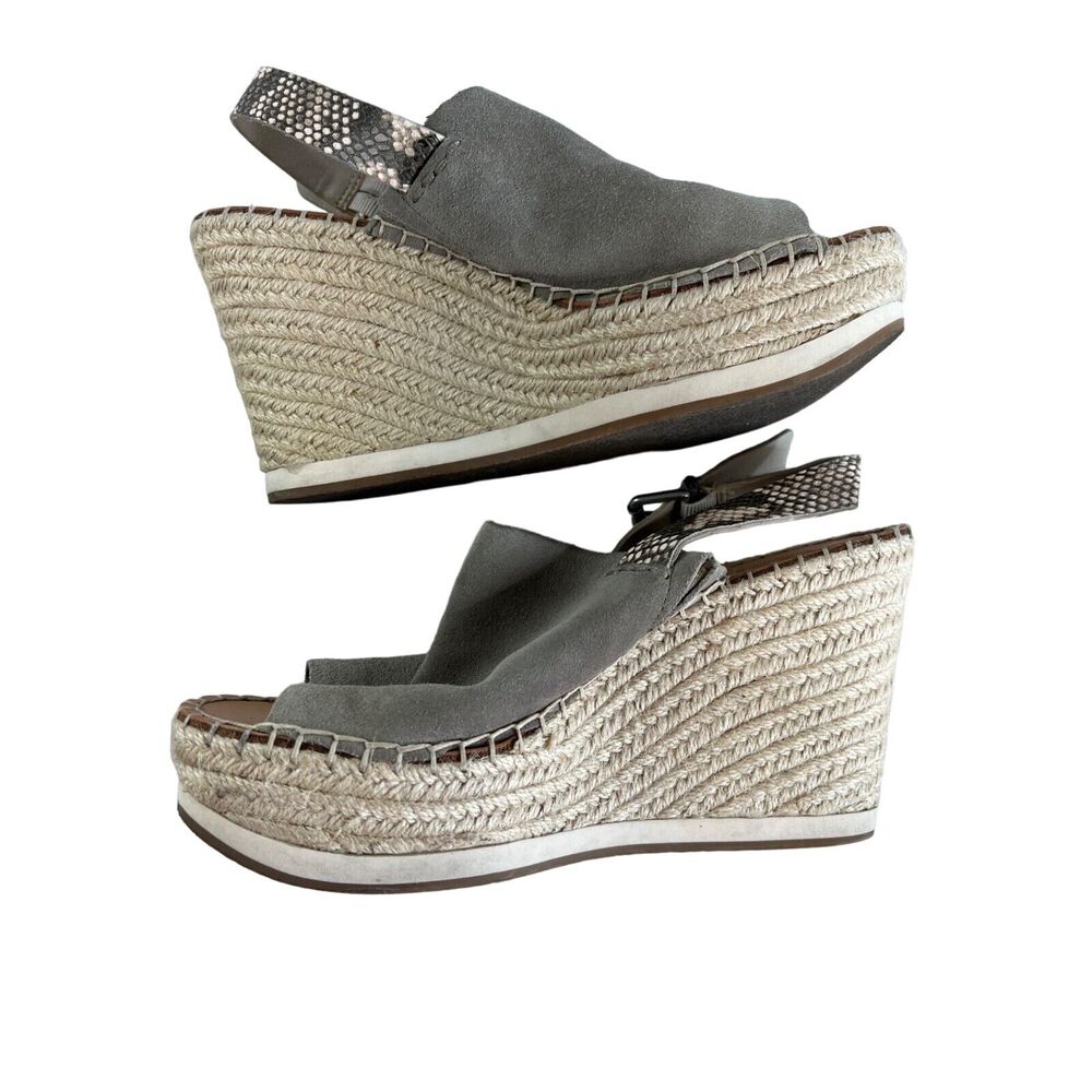 Dolce Vita Women’s Espadrille Wedge Sandals Size 9.5 Suede & Jute Beige